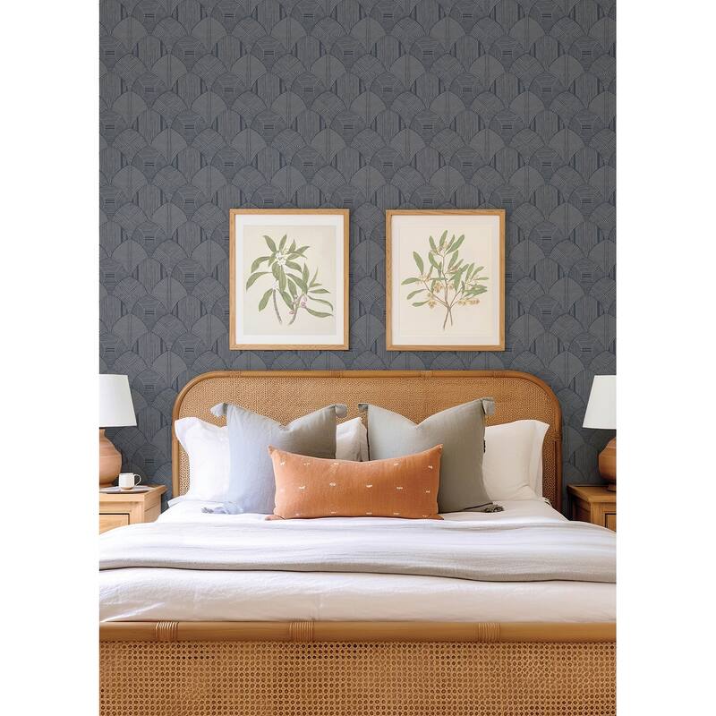 A-Street Prints Meyberg Blue Geometric Wallpaper