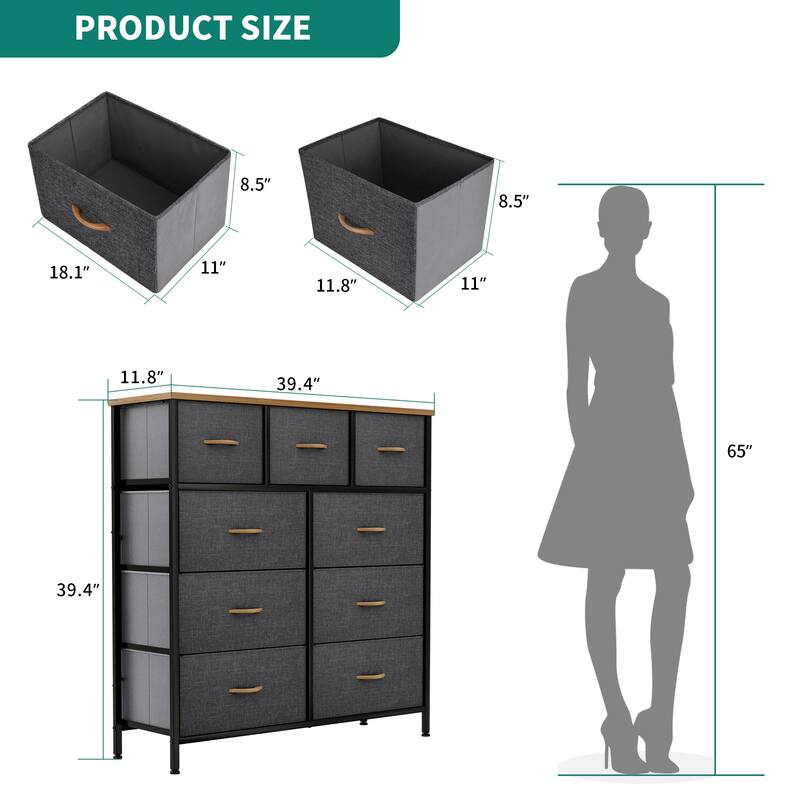 Modern Wide Dresser Storage Tower