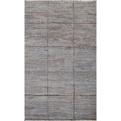 Geometric Checkered Gabbeh Kashkoli Wool Area Rug Hand-knotted Carpet - 3'0" x 4'6"