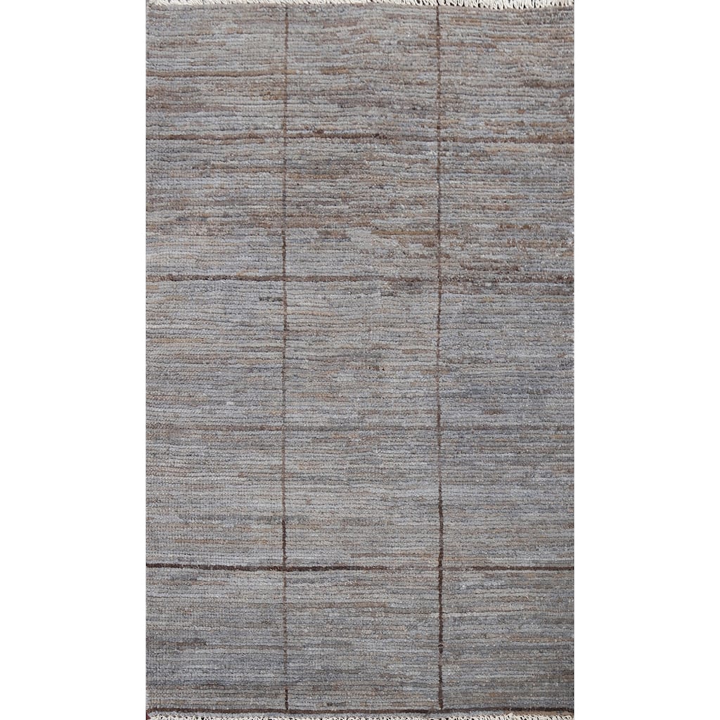 Geometric Checkered Gabbeh Kashkoli Wool Area Rug Hand-knotted Carpet - 3'0" x 4'6"