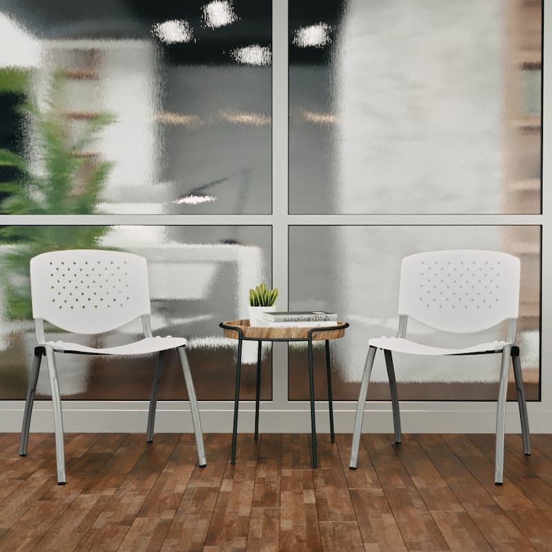 880 lb. Capacity Plastic Stack Chair with Powder Coated Frame