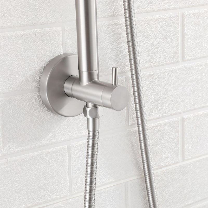 38"H 6 in Exposed Rain Shower Set With Handheld Shower (Valve Not Included)