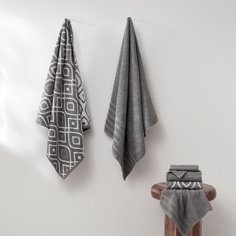 Modern Threads 6-Piece Yarn Dyed Oxford Towel Set