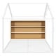 preview thumbnail 10 of 12, Playhouse Design Full Size Metal Bed House Bed Frame with Shelves and Lights