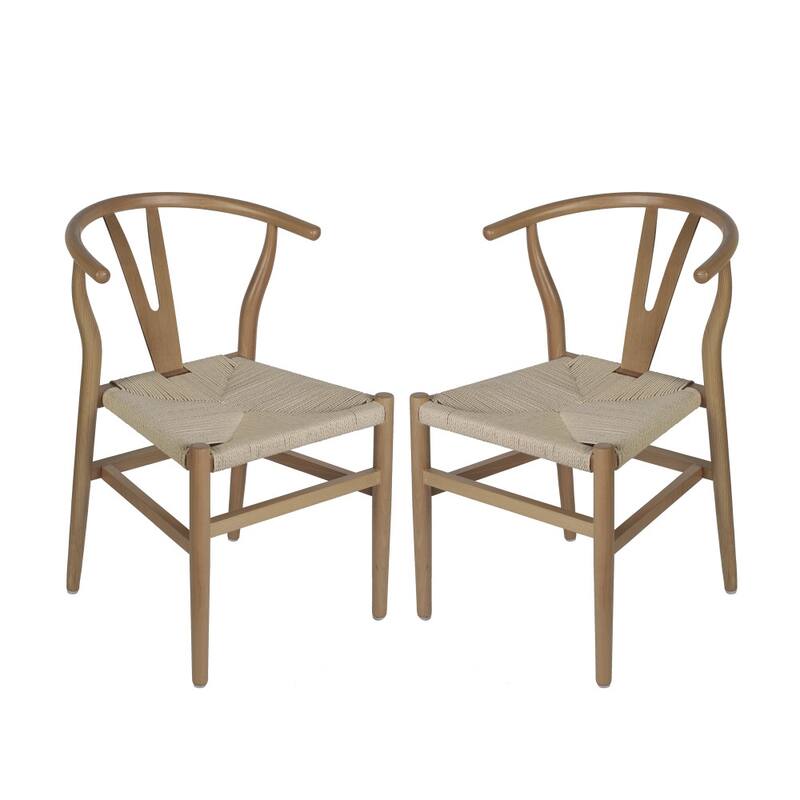 2PK Commercial Y-Back Style Wood and Kraft Paper Stack Dining Chair - 22"D x 21.25"W x 29.75"H
