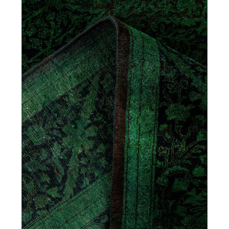 Overdyed One-of-a-Kind Hand-Knotted Area Rug - Green - 6' 1" x 9' 0"