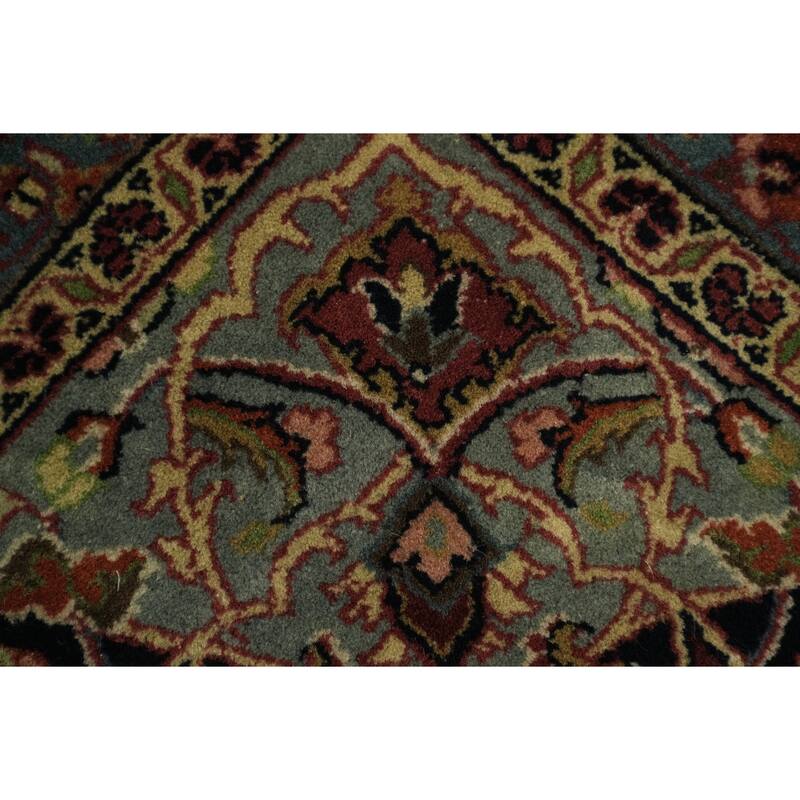 Hand Knotted Oriental 100% Wool Carpet Traditional Floral Red Kashan Area Rug - 9' 0'' X 6' 0''