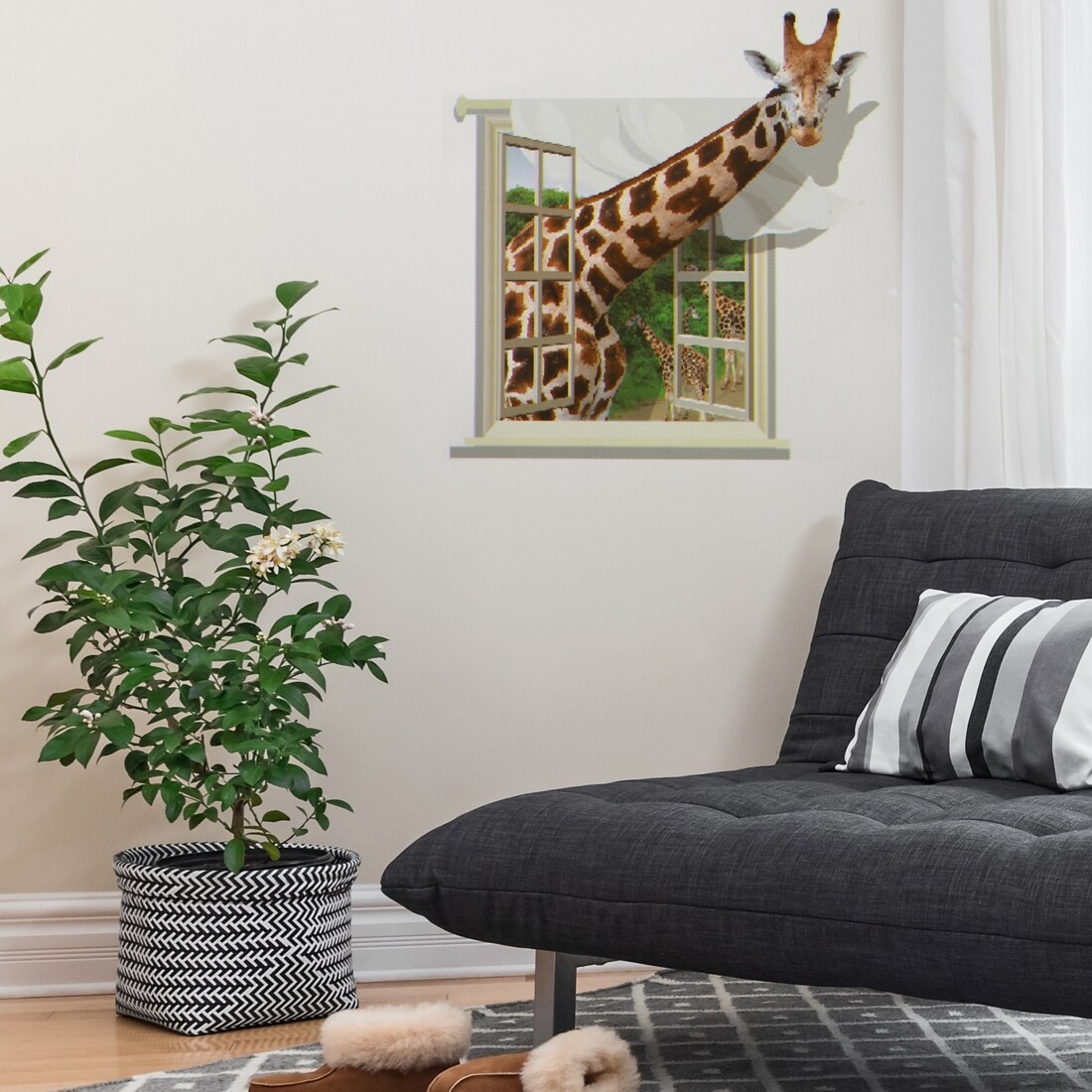 Shop Giraffe Pattern Removable 3d Wall Stickers Self Stick Murals