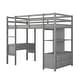 preview thumbnail 30 of 28, Twin Size Loft Bed with Built-in Desk with Two Drawers,Shelves,Multifunctional Loft Bed with Storage