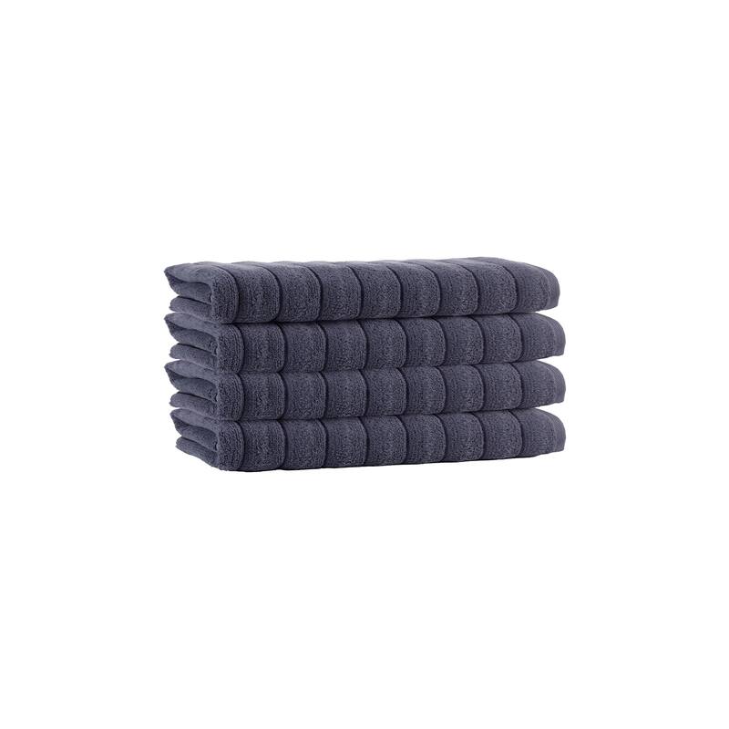 Vague Turkish Cotton 4 pcs Hand Towels - 16'x28' Hand towels - Anthracite