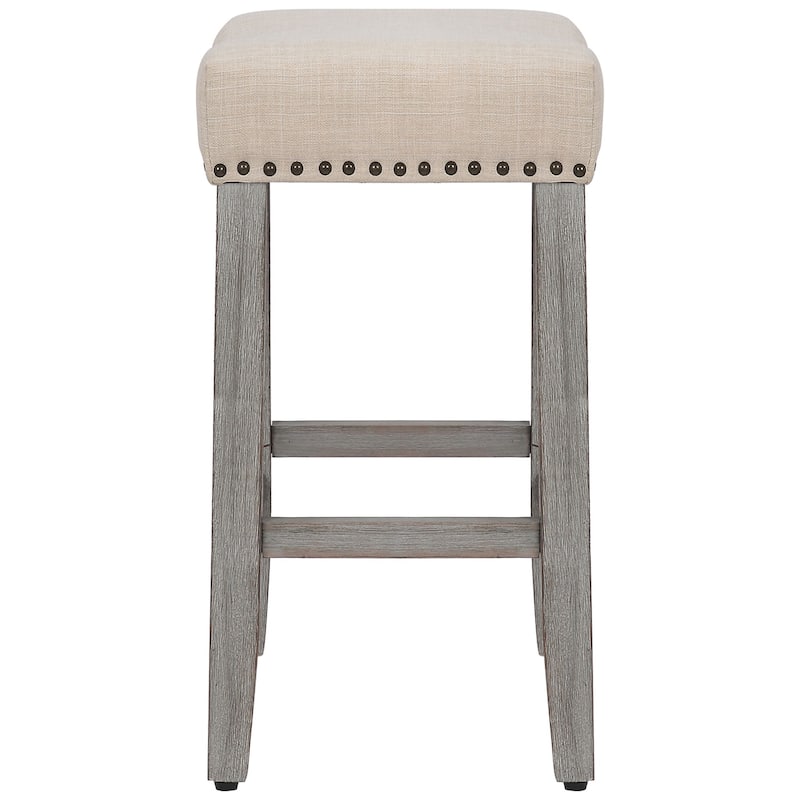 Jameson Upholstered Polyester Gray 24 Inch Counter Stool