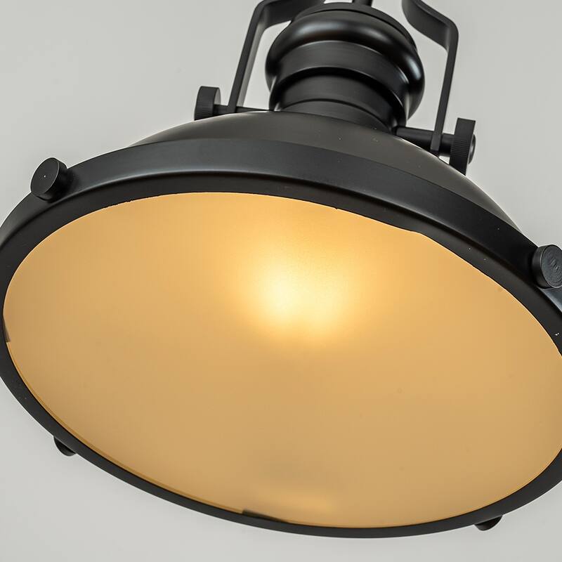 1-Light 13" Modern Industrial Matte Black Single Dome Pendant Light for Kitchen Island - W13''