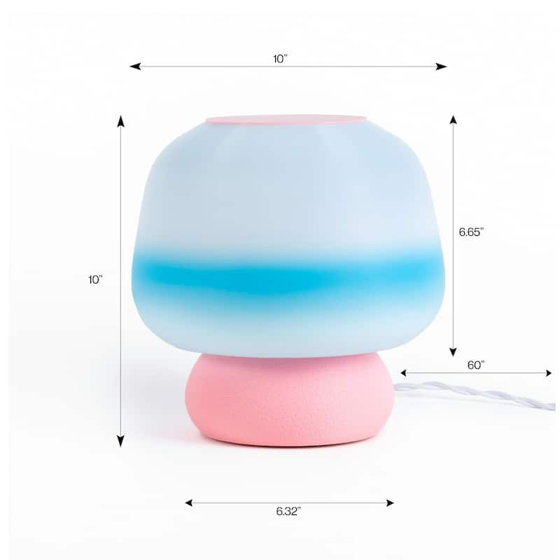 Mushroom 10" Dimmable LED Table Lamp, 3D Printed PLA, By JONATHAN Y