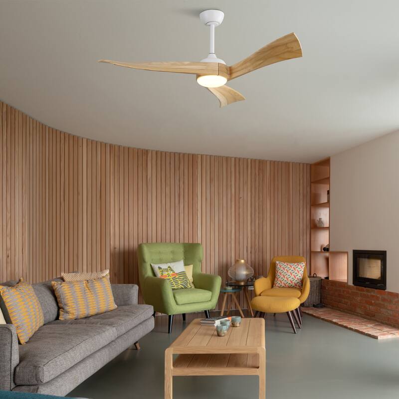 Modern Minimalist Ceiling Fan Light with Light and Wind Speed Adjustment, Energy Saving DC Motor for Bedroom and Living Room
