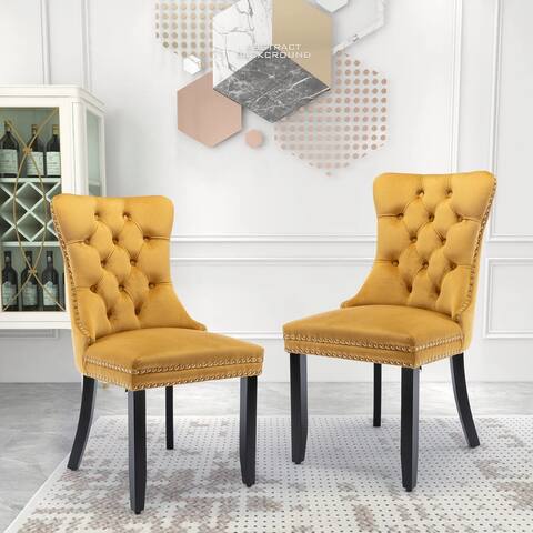 Velvet Dining Chairs Set of 2, Accent Diner Chairs Upholstered Fabric Living Room Chairs Side Chair Stylish Kitchen Chairs