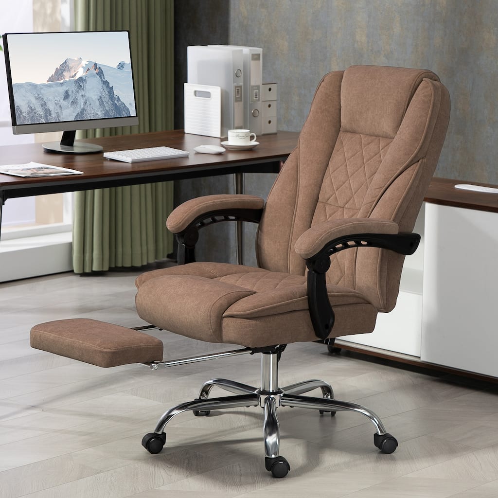 Comfy Executive Chair Reclining Desk Chair with Footrest, Heated Massage Chair Computer Task Chair for Study Room