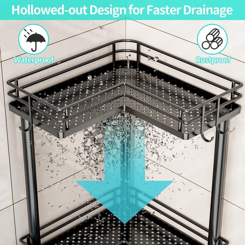 Corner Shower Caddy - 9.45"D x 4.72"W x 1.97"H