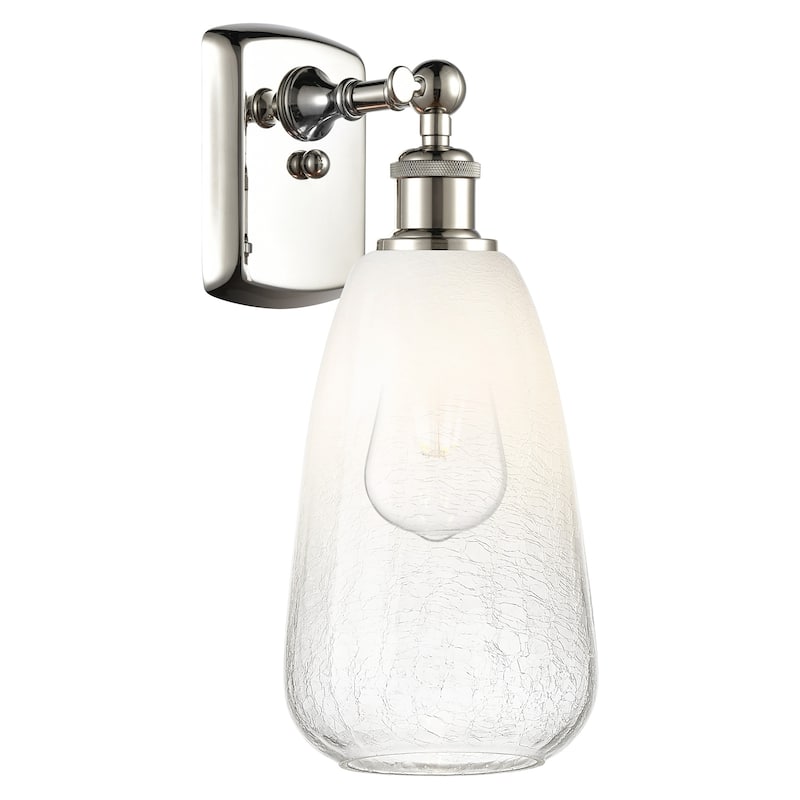 Innovations Lighting 516-1W-14-6 Brookhaven Almond Sconce Brookhaven - Polished Nickel / Opal