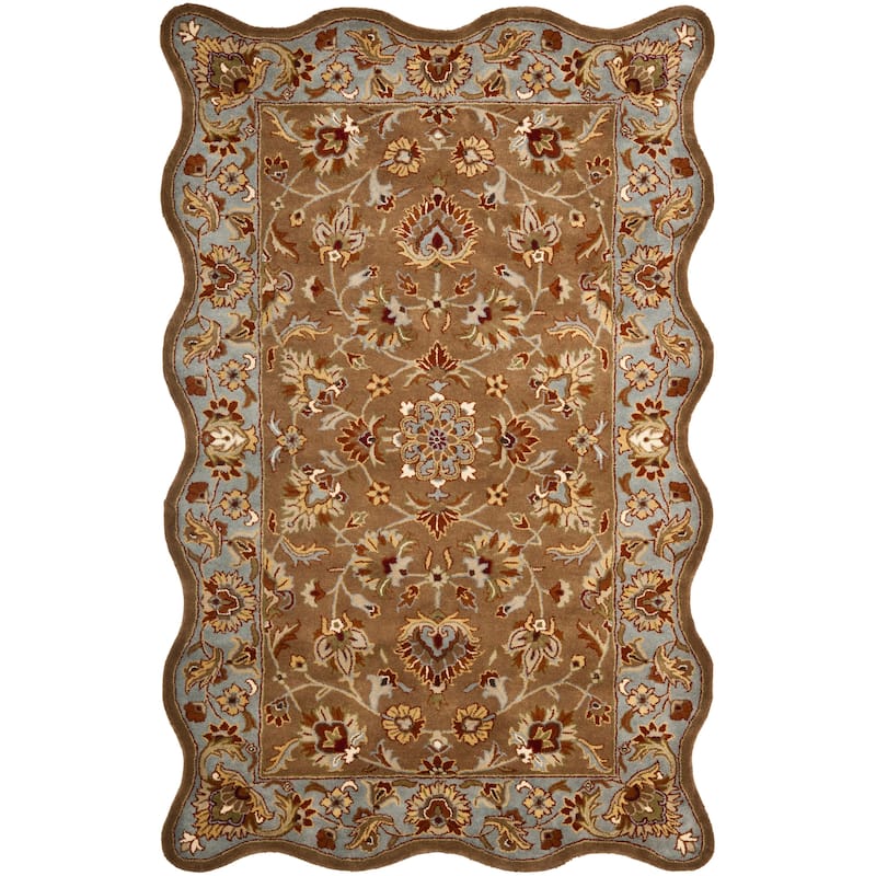 SAFAVIEH Handmade Heritage Heritage Bloom Brown/ Blue Wool Rug