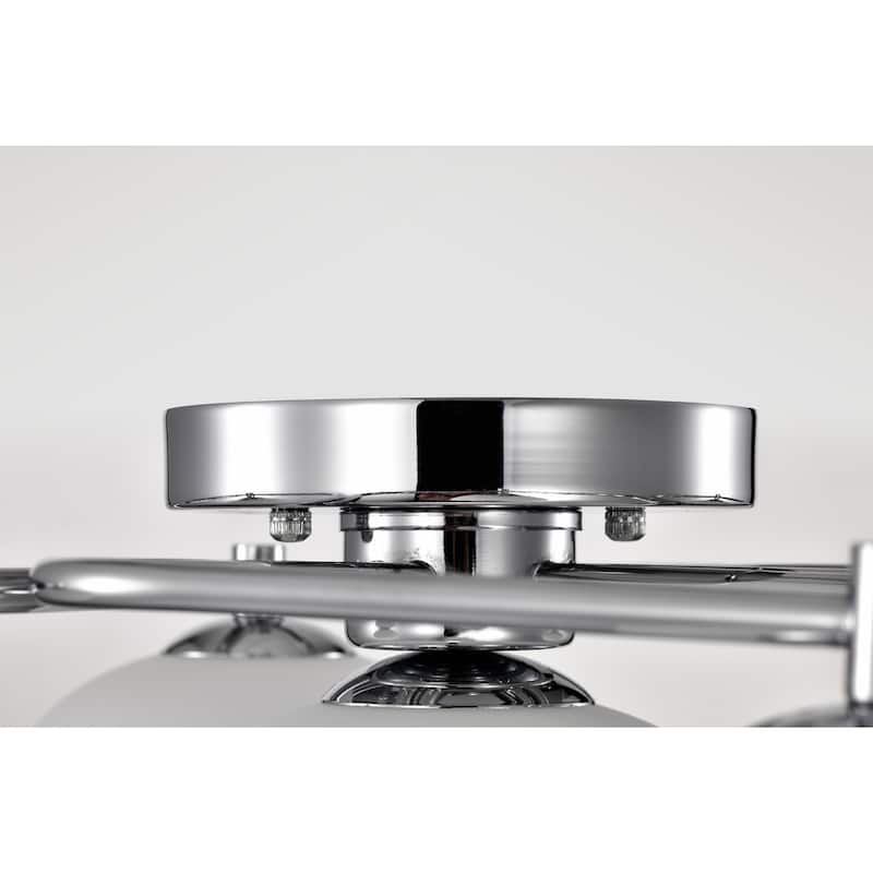 Camris 5-Light Chrome Chandelier Frosted Glass Shades