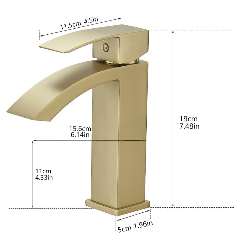 Brushed Gold Bathroom Faucet,Faucet for Bathroom Sink, Single Hole Bathroom Faucet Modern Single Handle Vanity Basin Faucet