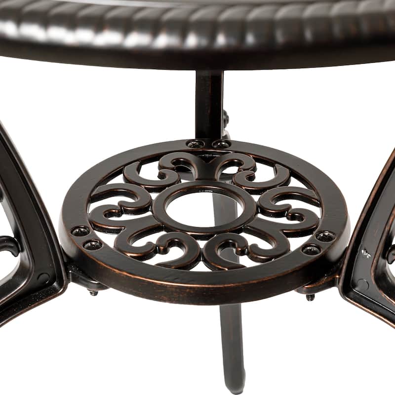 Christopher Knight Home - Aluminium Outdoor Patio Side Table with Decorative Design