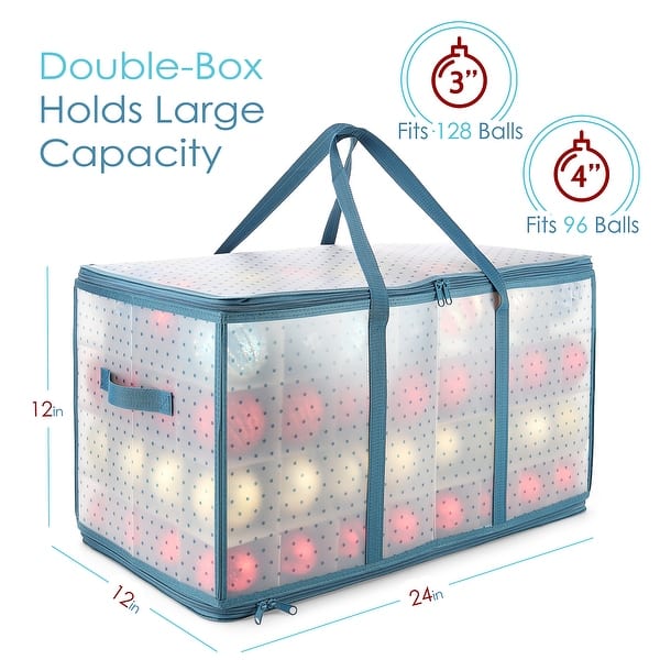 StorageBud Large Christmas Ornament Storage Box with Adjustable