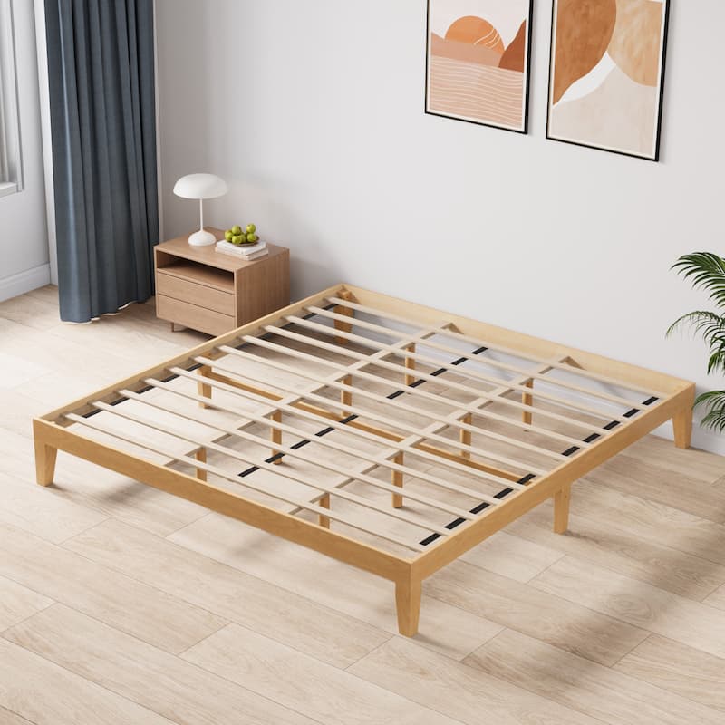 12" Wood Platform Bed Frame - California King, No Box Spring, Easy Assembly​