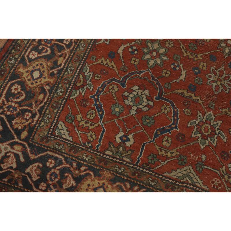 Hand Knotted Oriental 100% Wool Carpet Traditional Floral Oranges & Rust Sultanabad Area Rug - 9' 9'' X 8' 9''