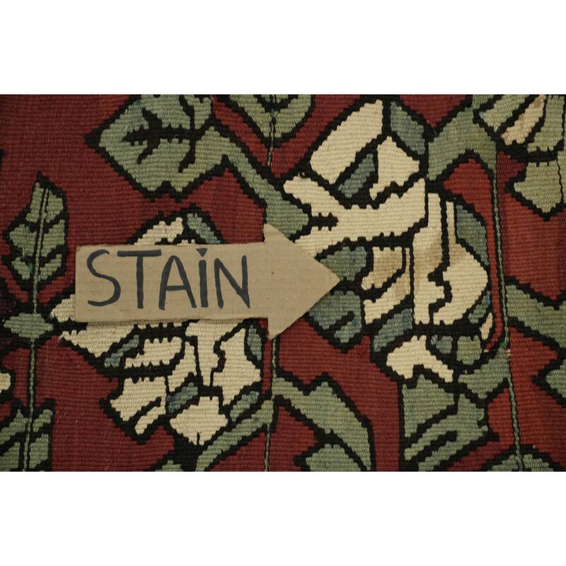 Hand Woven Oriental 100% Wool Carpet Southwestern Tribal Red Kilim Area Rug - 11' 1'' X 7' 2''