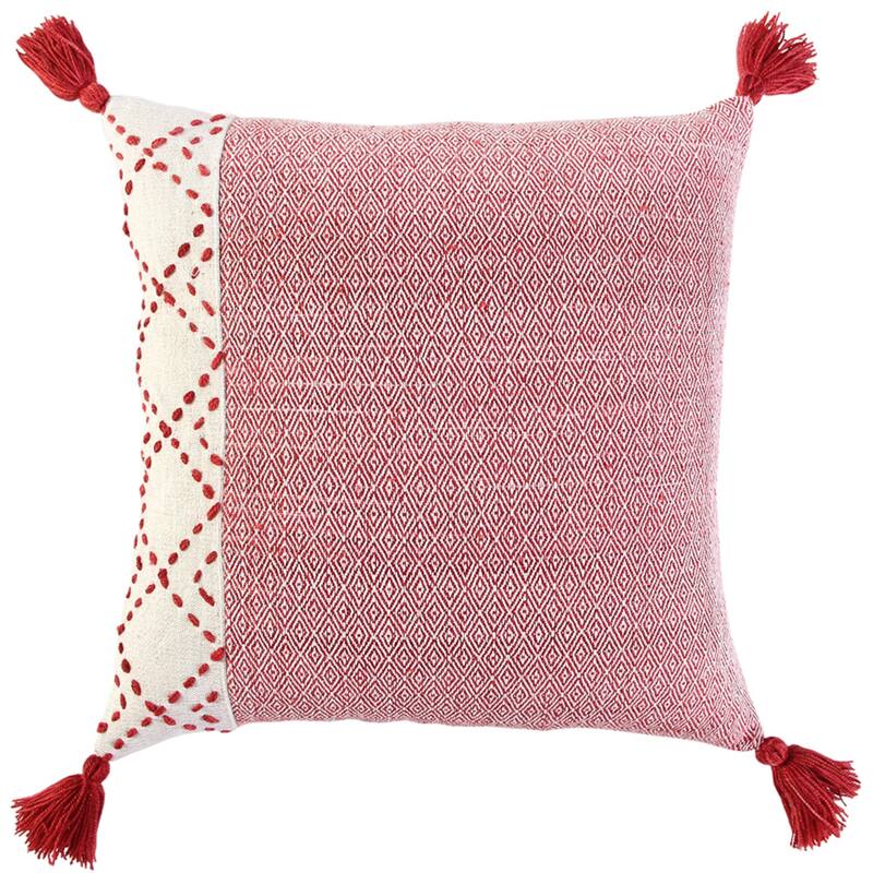 Color Block Poly Woven Pillow Cover
