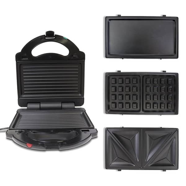 slide 2 of 7, Total Chef 4-in-1 Grill Waffle Maker Sandwich Press Open Griddle
