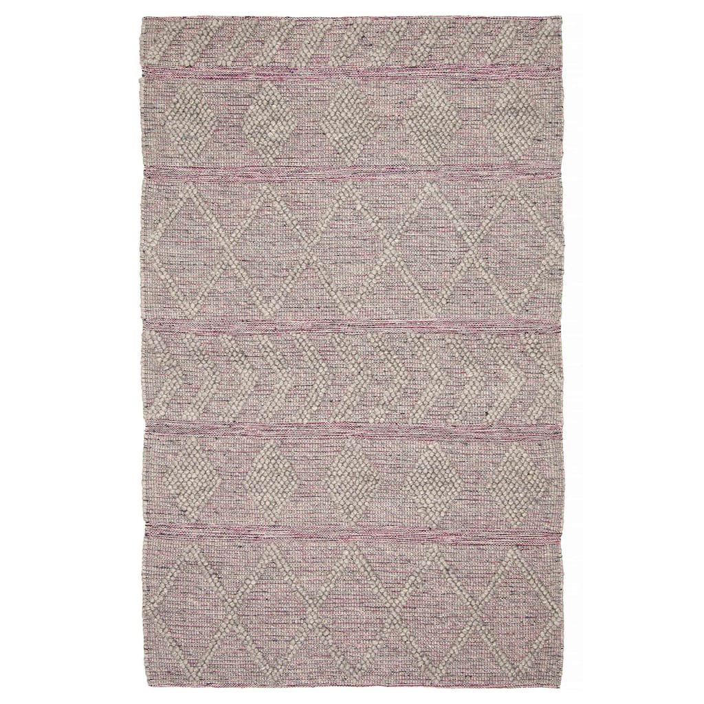 ECARPETGALLERY Braid weave Sienna Grey Wool Rug - 5'1 x 8'1