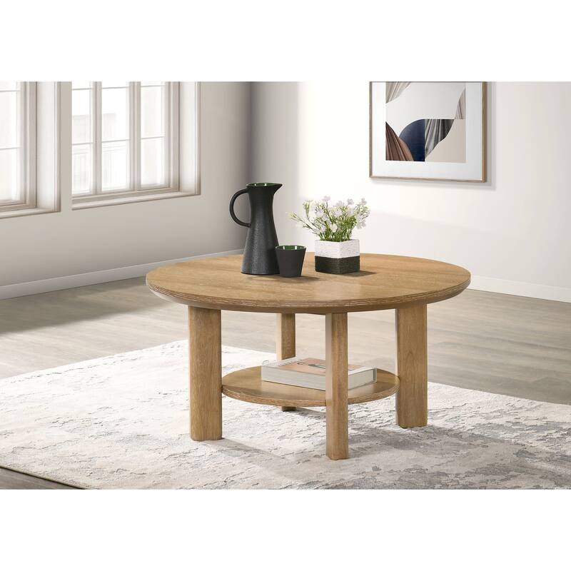 Ottowa 35-inch Round Wood Cocktail Coffee Table