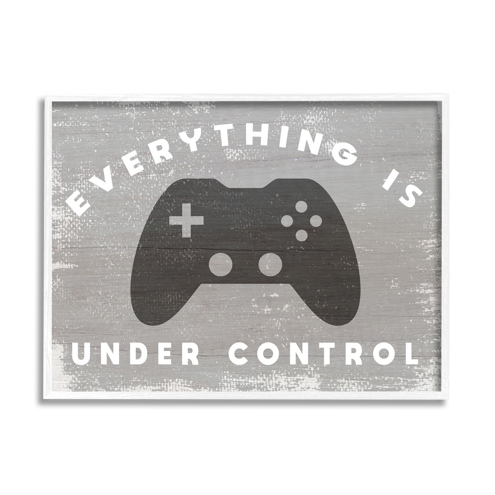 Stupell Everything is Under Control Rustic Video Game Controller Framed Wall Art - Grey