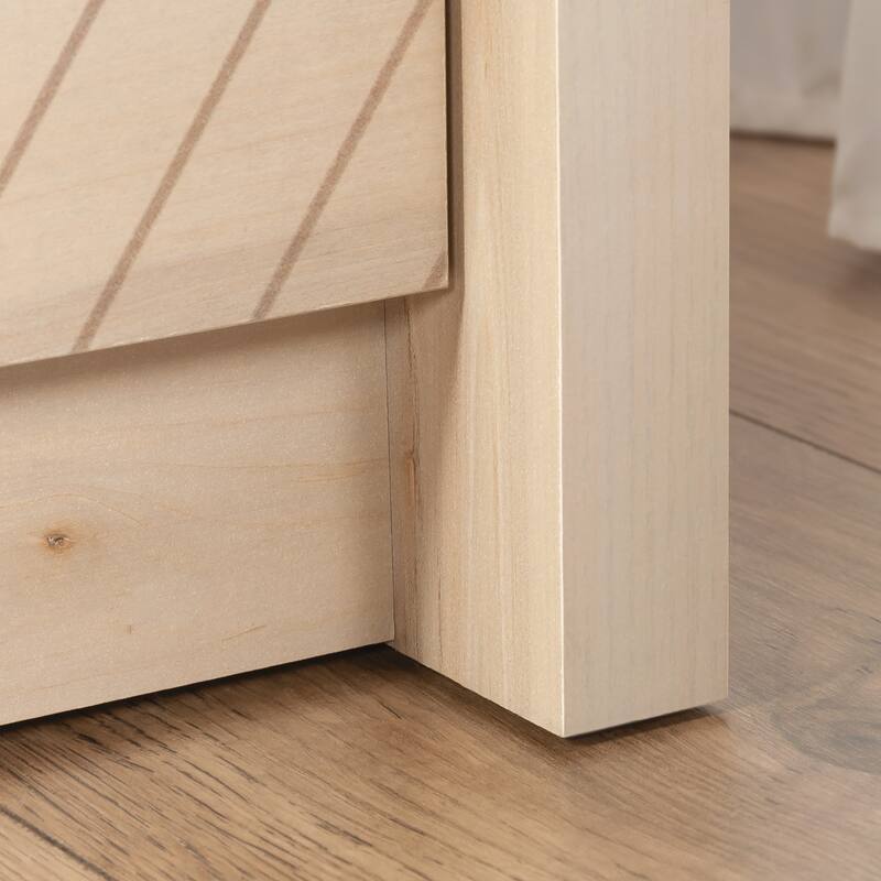 Rustic Brown Night Stand with Large Drawer and Open Shelf