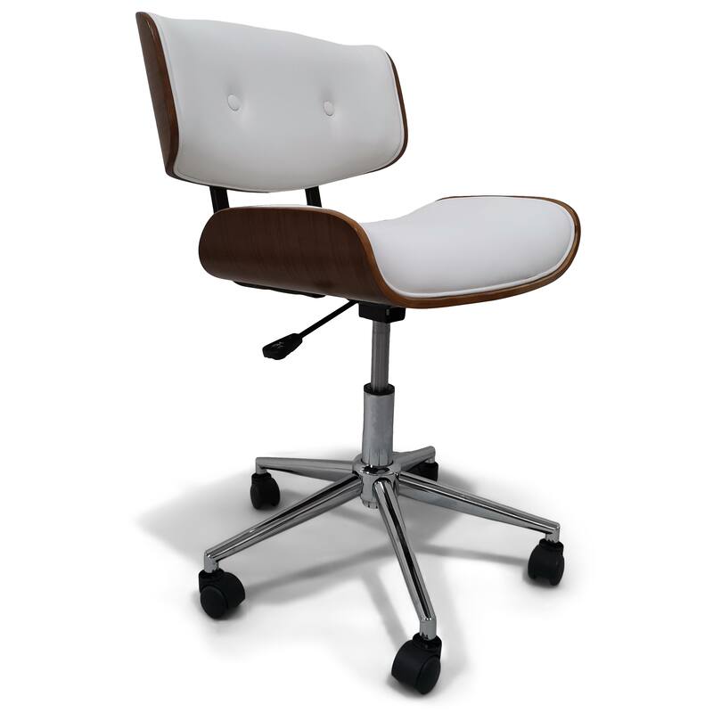 WYNDENHALL Perry Swivel Adjustable Executive Computer Bentwood Office Chair - 22 W x 25 D x 34.1 H