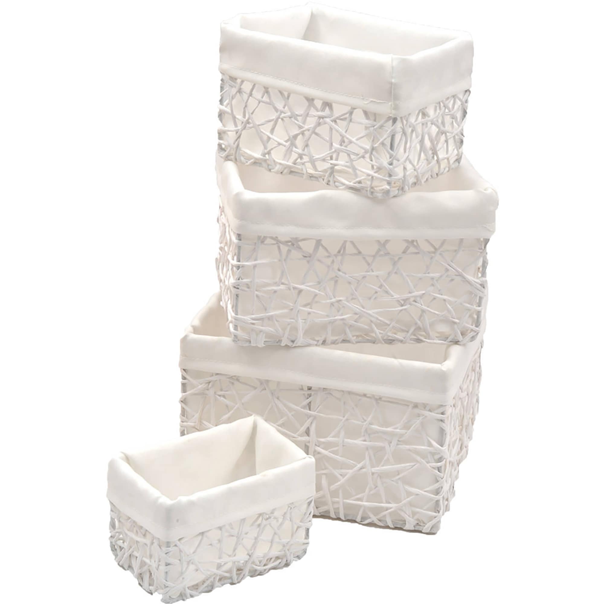 Paper Rope/ Linen Storage Baskets (Set of 4) - 8.4...