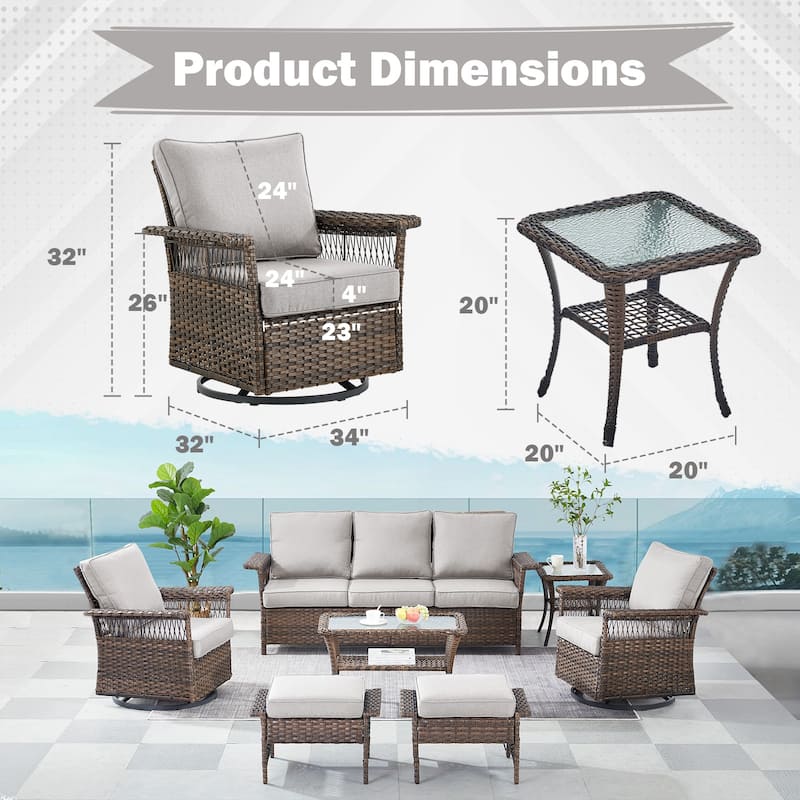 Outdoor Glider Chair with Soft Cushion