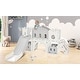 preview thumbnail 12 of 25, Kids Slide Playset Structure, Freestanding Castle Climber with Slide and Basketball Hoop, Toy Storage Organizer