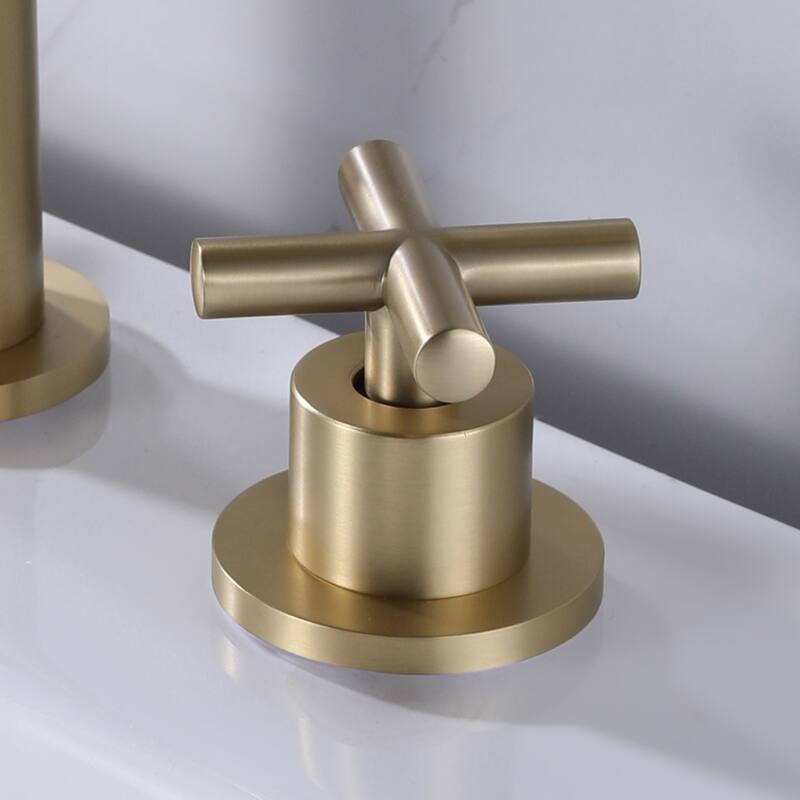 Luxury Gold / Nickel / Black 360 Swivel Bathroom Faucet Widespread with 2 Cross Handles