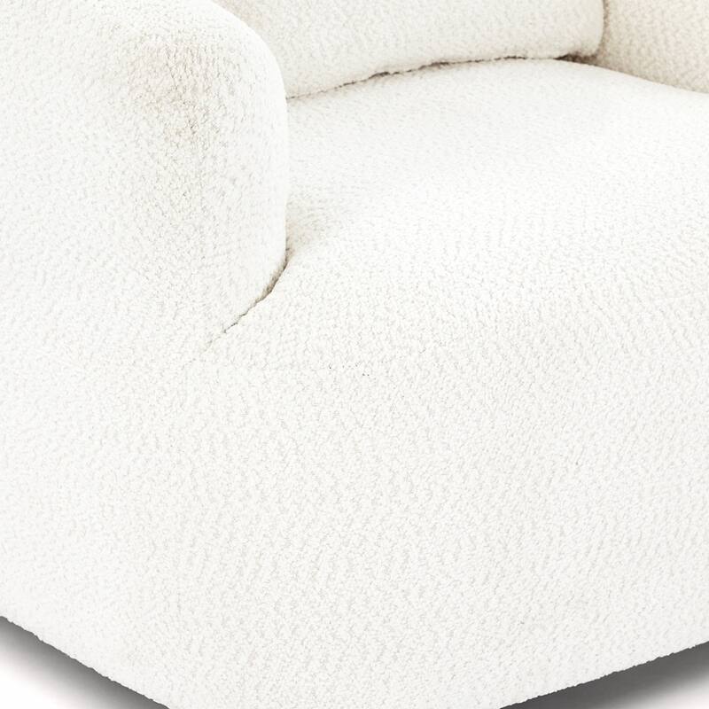 Upholstered Swivel Barrel Sofa Chair with a Throw Pillow