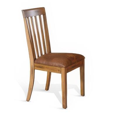 Brown/Light Brown Fabric Upholstered Wood Frame Dining Chair, Sturdy Dining Chair for Dining Rooms - 17.5