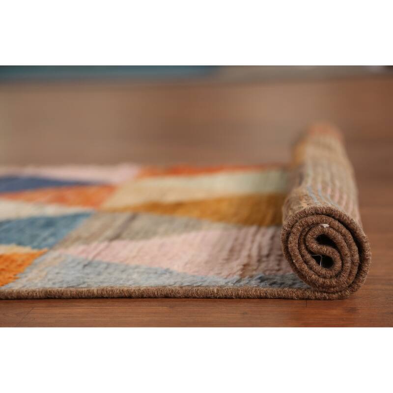 All-Over Trellis Moroccan Oriental Runner Rug Hand-Knotted Wool Carpet - 2'11" x 9'11"
