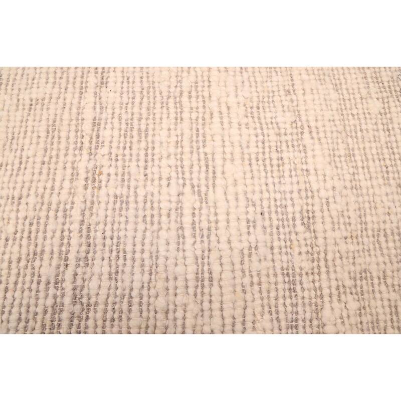 ECARPETGALLERY Braid weave Sienna Cream Wool Kilim - 9'0 x 12'0