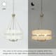 Transitional Modern Chandelier Drum Electroplate Brass 4-light Gold Metal Off-white Fabric Ceiling Light