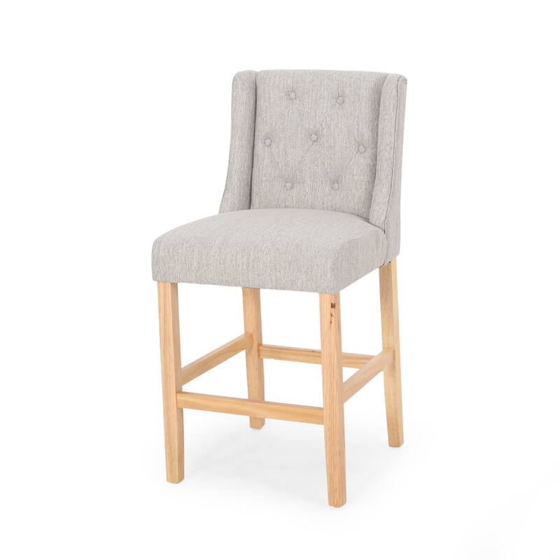 Tufted Wingback 27 Inch Counter Stools, Set Of 2