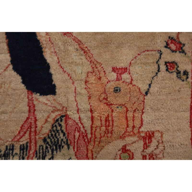 Antique Vegetable Dye Kerman Ravar Persian Rug Handmade Wool Carpet - 1'11" x 2'6"