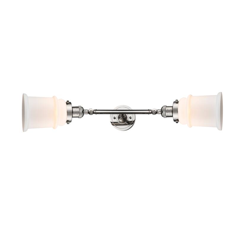 Innovations Lighting Canton 2 Light 25" Wide Bathroom Vanity Light - Polished Nickel / Matte White