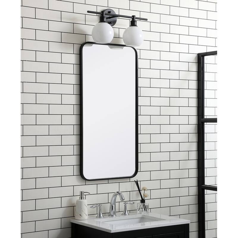 Ezra Soft Corner Metal Rectangular Mirror